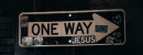 A one way street sign